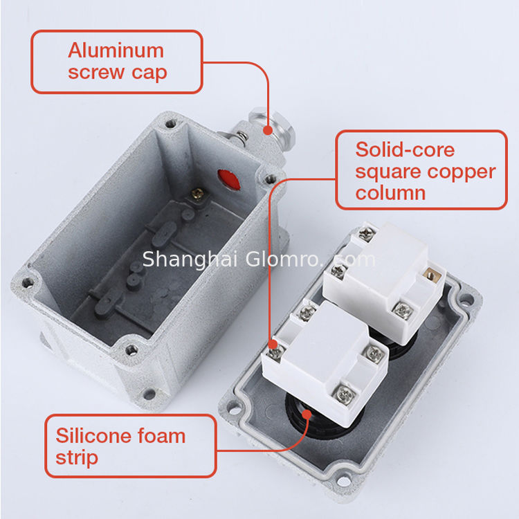 Explosion Proof Control Button IIC Aluminium Alloy WF1 Corrosion Resistant