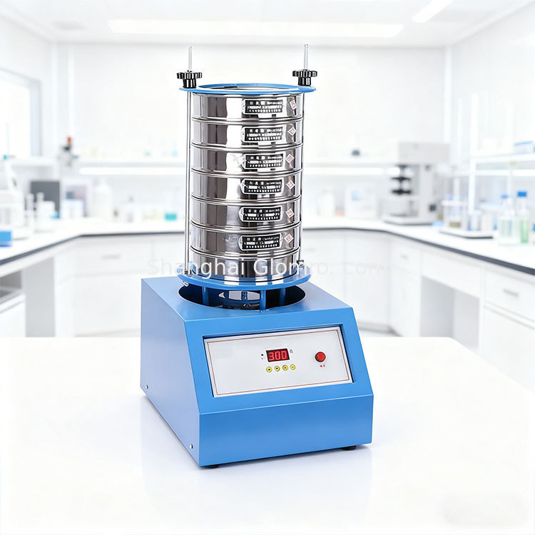 Electronic 220-volt circular vibrating screen, used in stone material laboratory